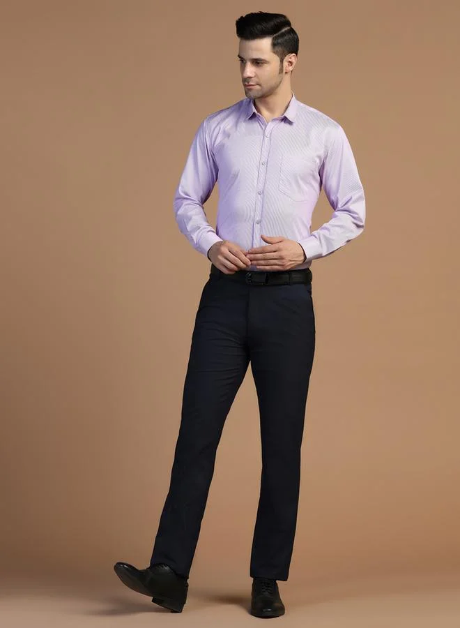 Take Two  Men Purple Striped Workwear Shirt for Men | Best Price UAE