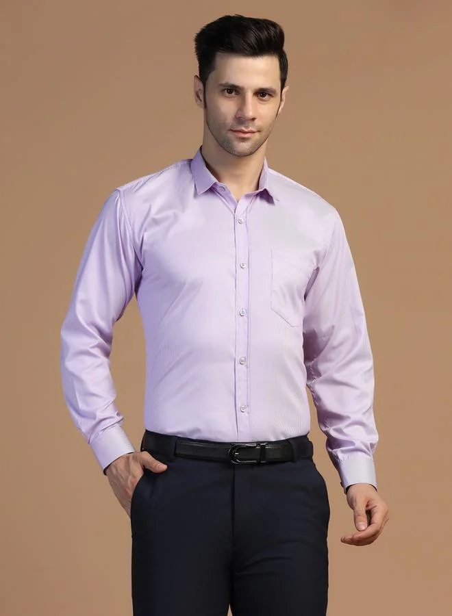 Take Two  Men Purple Striped Workwear Shirt for Men | Best Price UAE