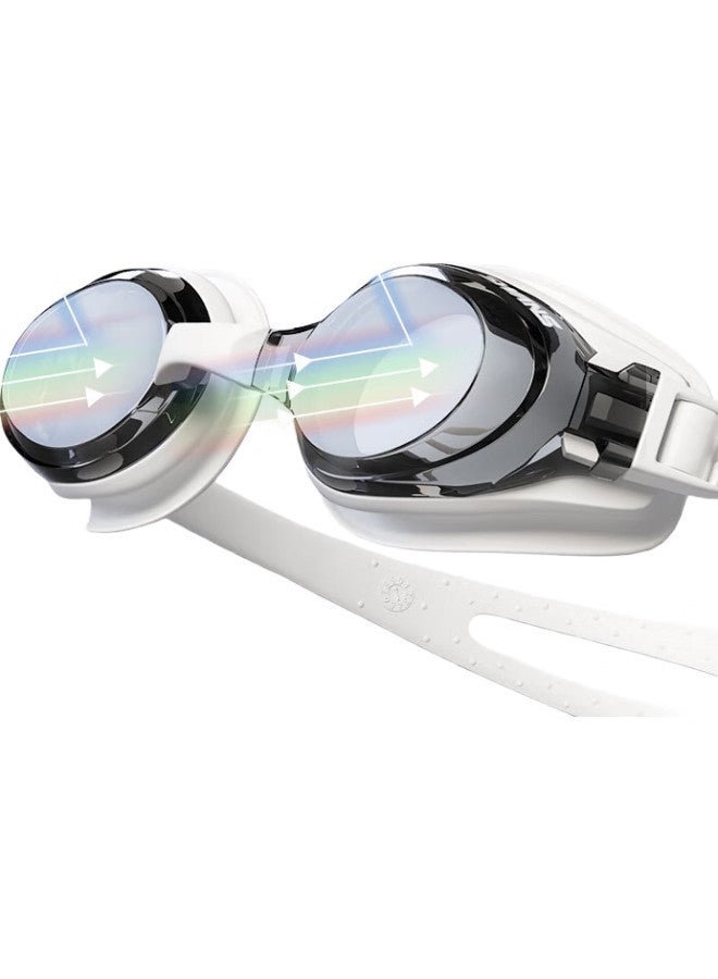 Swans Swimming Goggles, Imported From Japan, Waterproof, Anti-Fog, High-Definition Swim Cap Set, Myopia Swimming Glasses, Diving Equipment, Water Drop White - Image 2