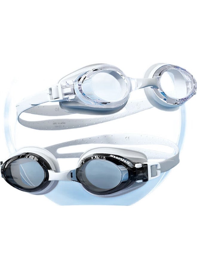 Swans Swimming Goggles, Imported From Japan, Waterproof, Anti-Fog, High-Definition Swim Cap Set, Myopia Swimming Glasses, Diving Equipment, Water Drop White - Image 3