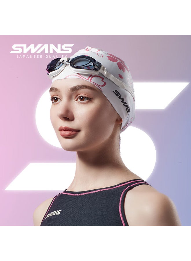 Swans Swimming Goggles, Imported From Japan, Waterproof, Anti-fog, High-definition Swim Cap Set, Myopia Swimming Gl, Diving Equipment, Water Drop White - Image 1