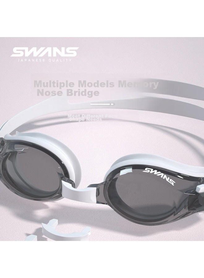 Swans Swimming Goggles, Imported From Japan, Waterproof, Anti-fog, High-definition Swim Cap Set, Myopia Swimming Gl, Diving Equipment, Water Drop White - Image 5