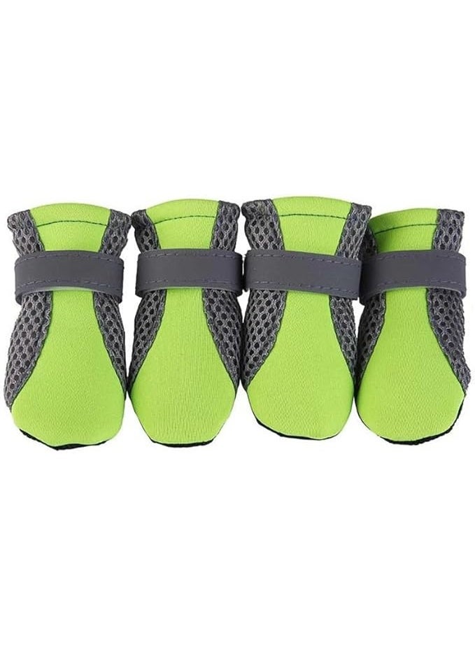 أحذية كلاب صيفية شبكية قوية - واقي كفوف للجراء والكلاب الصغيرة والمتوسطة، مضادة للانزلاق ومقاومة للحرارة، مزودة بشريط عاكس (4 قطع). مقاس(XL) - Image 1