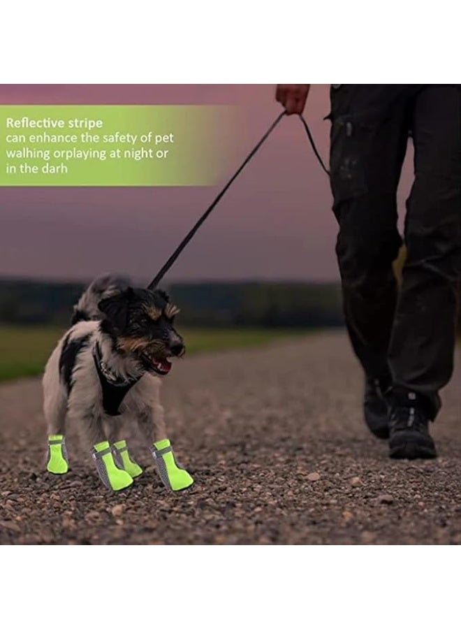 أحذية كلاب صيفية شبكية قوية - واقي كفوف للجراء والكلاب الصغيرة والمتوسطة، مضادة للانزلاق ومقاومة للحرارة، مزودة بشريط عاكس (4 قطع). مقاس(XL) - Image 2