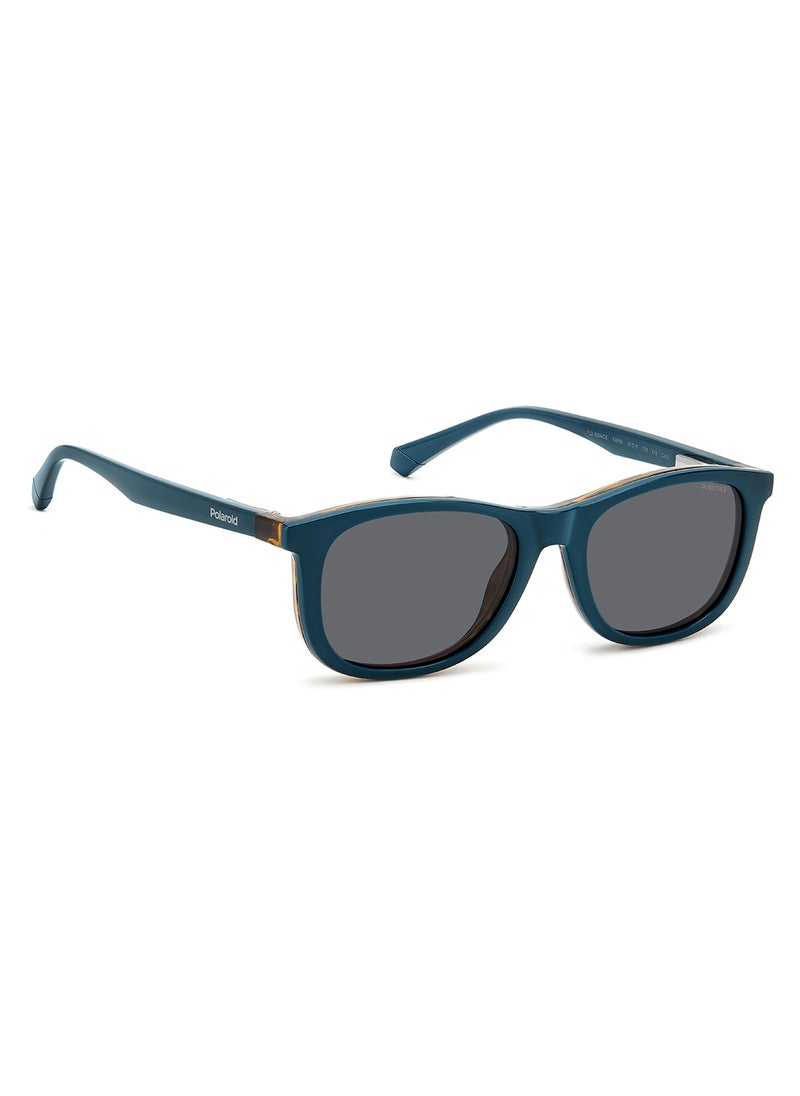 Polaroid Kids Unisex Polarized Rectangular Sunglasses - Pld 8054/Cs Blue Millimeter - Lens Size: 47 Mm  - Image 2