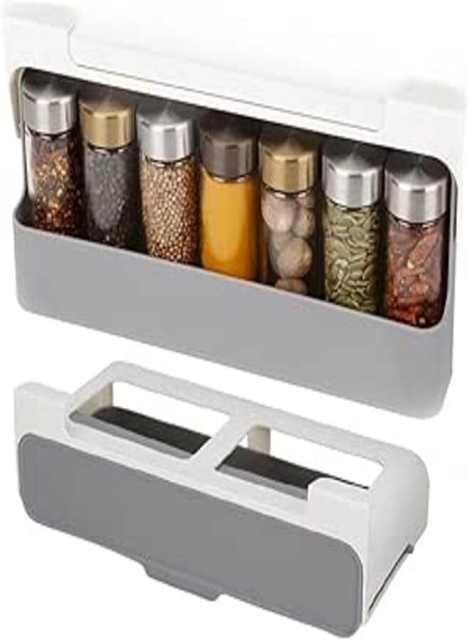 Showay Home Kitchen Self-Adhesive Wall-Mounted Under-Shelf Spice Organizer Spice Bottle Storage Rack Kitchen Supplies Storage In Stock