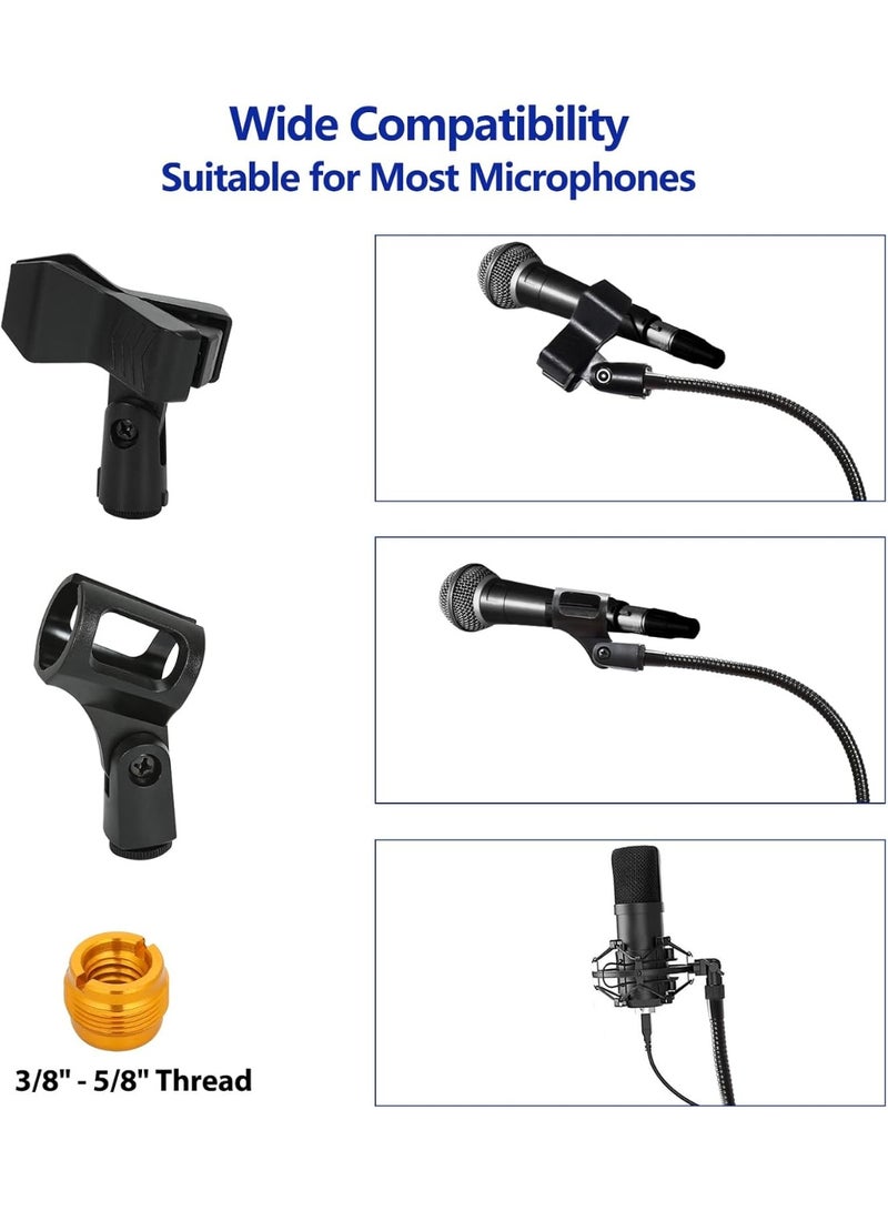 ET-LIFE Boom Microphone Stand - Gooseneck Tripod Design Adjustable Height 3'- 6' with Mic Clips Microphone Stand for Singing - Image 2