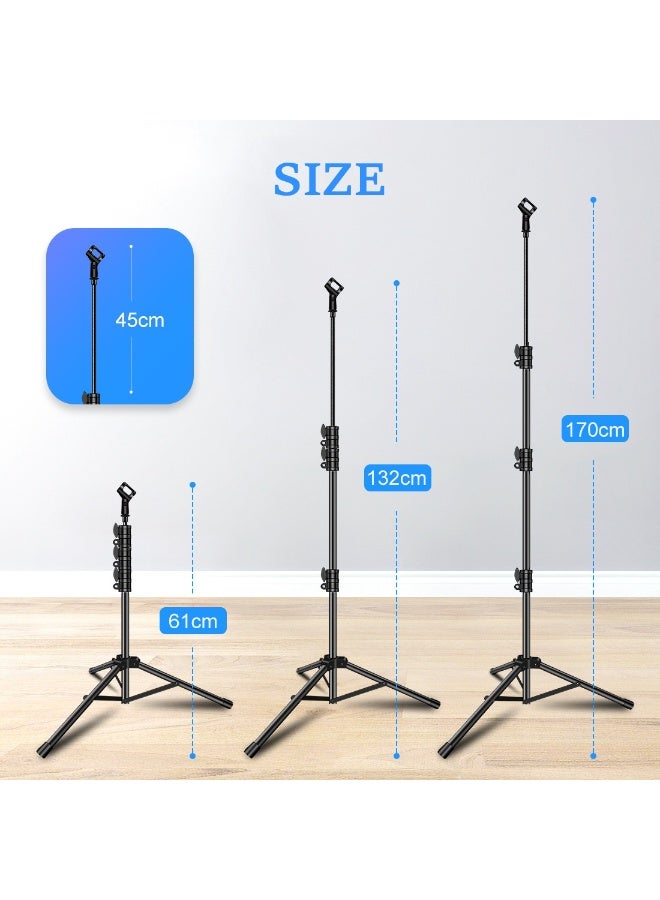 ET-LIFE Boom Microphone Stand - Gooseneck Tripod Design Adjustable Height 3'- 6' with Mic Clips Microphone Stand for Singing - Image 4