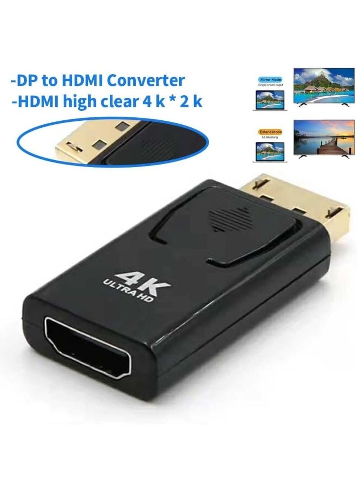ماركة غير محددة محول DisplayPort ذكر إلى HDMI أنثى بدقة 4K – موديل 2273 – أسود  - Image 2