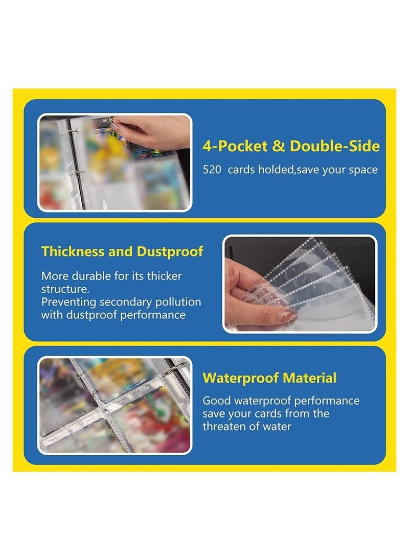 Y&D - Binder for Pokemon Cards with Sleeves, 4-Pocket Trading Card Binder,400 Pockets Collection Binder,Collector Album Boys Girls Toys Gift - Image 1