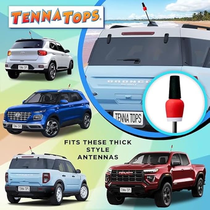 rayihni Cute Red Nail Polish Bottle EVA Foam Car, Truck, SUV Antenna Topper Auto Accessory (Fits Thick Fat Style Antenna) - Image 3