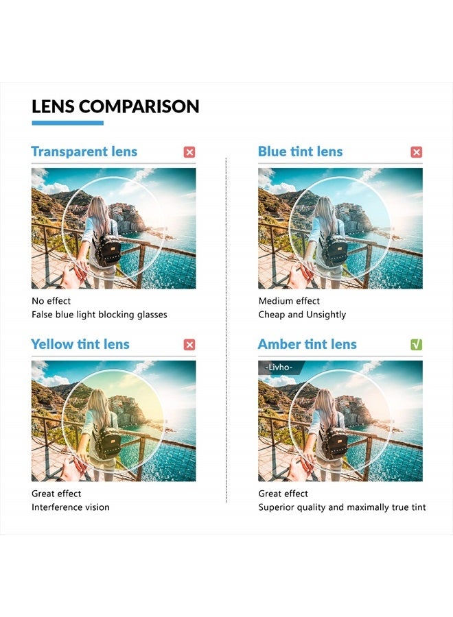 livho 2 Pack Blue Light Blocking Glasses, Computer Reading/Gaming/TV/Phones Glasses for Women Men,Anti Eyestrain & UV Glare (Matte Black+Leopard)  - Image 5