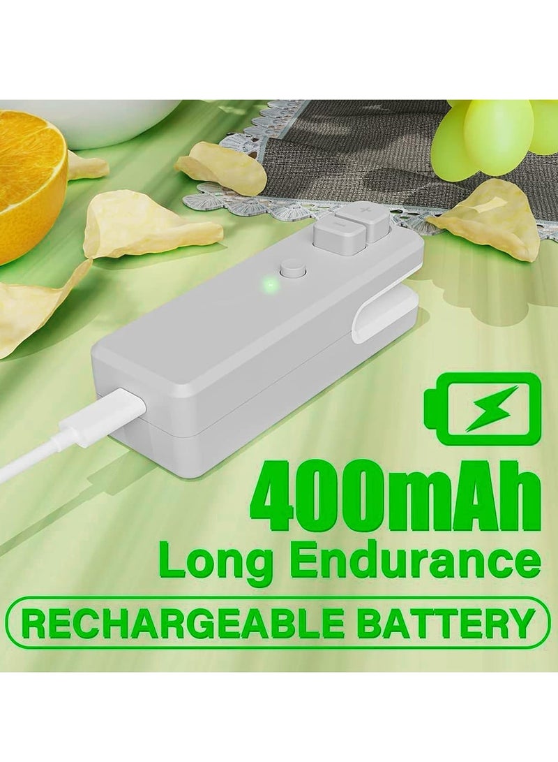 Excefore Mini Bag Sealer USB Rechargeable, 2 in 1 Heat Sealer and Cutter, Handheld Heat Vacuum Sealer for Plastic Bags Food Storage Snacks Freshness (Grey) - Image 5