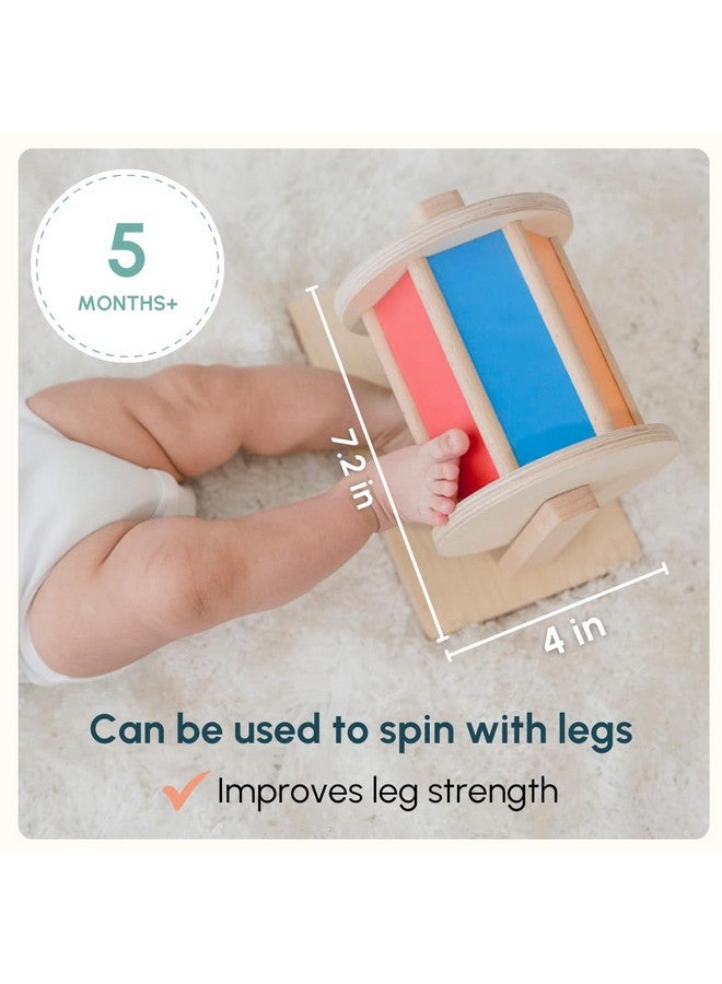 Curious Cub Montessori Spinning Drum for Babies 3 Months-18 Months | Spinning Rainbow Wheel Baby | Tummy Time Toy | Develops Fine Motor Skills | Educational Toy for Early Development - Image 4