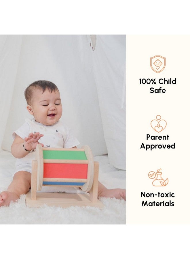 Curious Cub Montessori Spinning Drum for Babies 3 Months-18 Months | Spinning Rainbow Wheel Baby | Tummy Time Toy | Develops Fine Motor Skills | Educational Toy for Early Development - Image 5