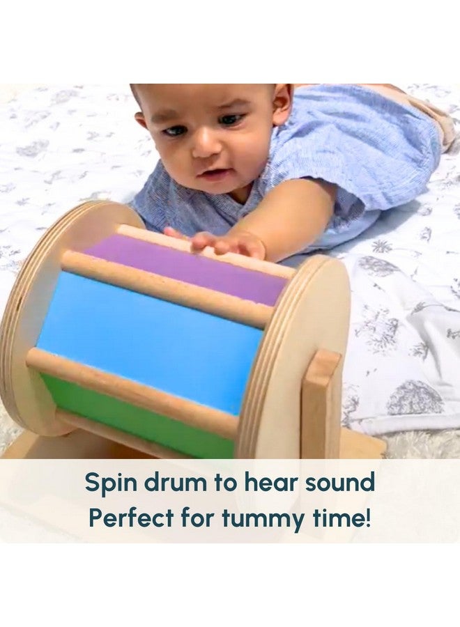 Curious Cub Montessori Spinning Drum for Babies 3 Months-18 Months | Spinning Rainbow Wheel Baby | Tummy Time Toy | Develops Fine Motor Skills | Educational Toy for Early Development - Image 2