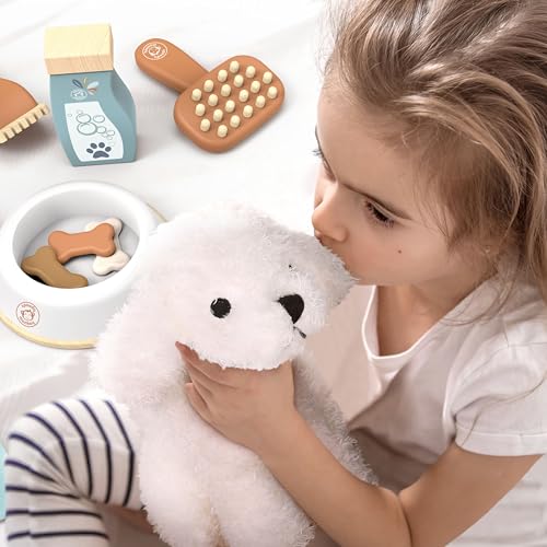 Speedy Monkey My Little Dog Care Suitcase Includes Plush Dog Accessories Snacks Bowl Collar Brush Perfect Toy for Pretend Play Travel Adventures and Pet Care Fun Ages 36 Years - Image 5
