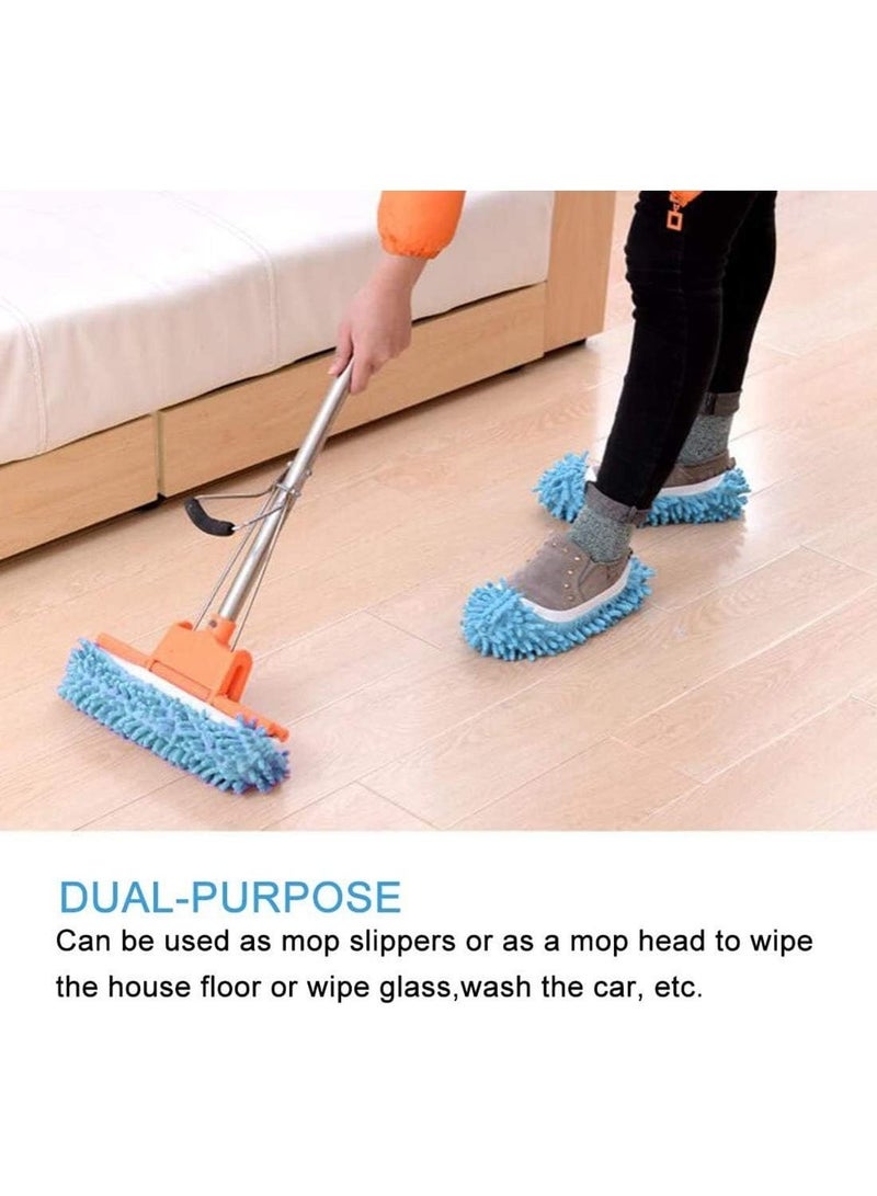 Microfiber Mop Slippers Washable Floor Cleaning Shoe Covers Reusable Lazy Mopping Socks - 5 Pairs - Image 5