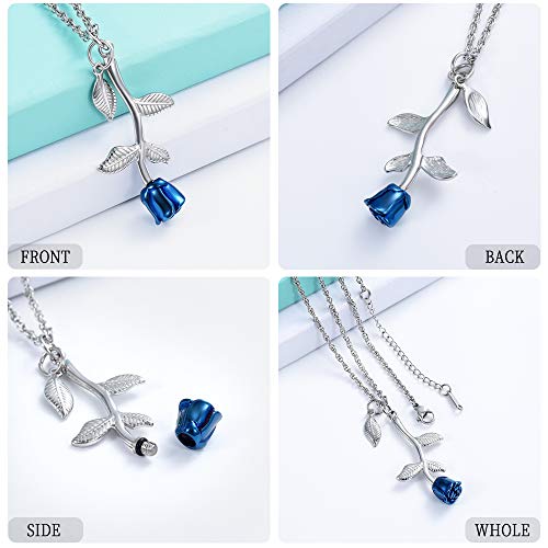 shajwo Rose Flower Urn Necklace Cremation Jewelry for Ashes for Women Girls Urn Keepsake Pendant Human Pet Memorial Locket Holder - Image 4