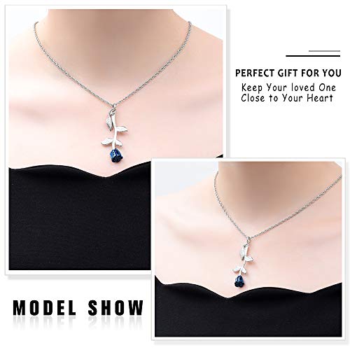 shajwo Rose Flower Urn Necklace Cremation Jewelry for Ashes for Women Girls Urn Keepsake Pendant Human Pet Memorial Locket Holder - Image 3