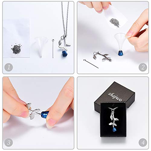 shajwo Rose Flower Urn Necklace Cremation Jewelry for Ashes for Women Girls Urn Keepsake Pendant Human Pet Memorial Locket Holder - Image 5