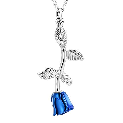 shajwo Rose Flower Urn Necklace Cremation Jewelry for Ashes for Women Girls Urn Keepsake Pendant Human Pet Memorial Locket Holder - Image 1