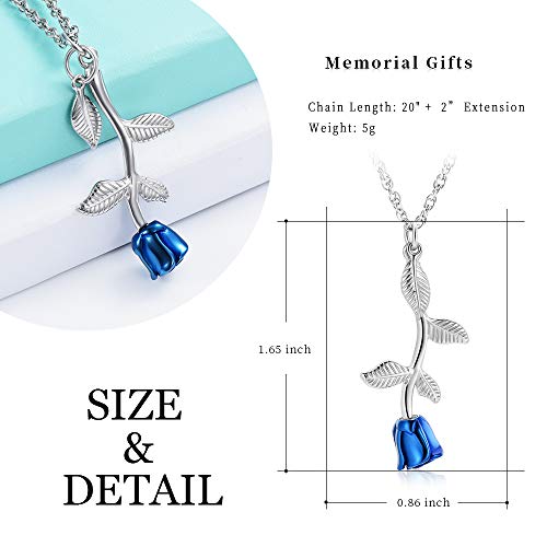 shajwo Rose Flower Urn Necklace Cremation Jewelry for Ashes for Women Girls Urn Keepsake Pendant Human Pet Memorial Locket Holder - Image 2
