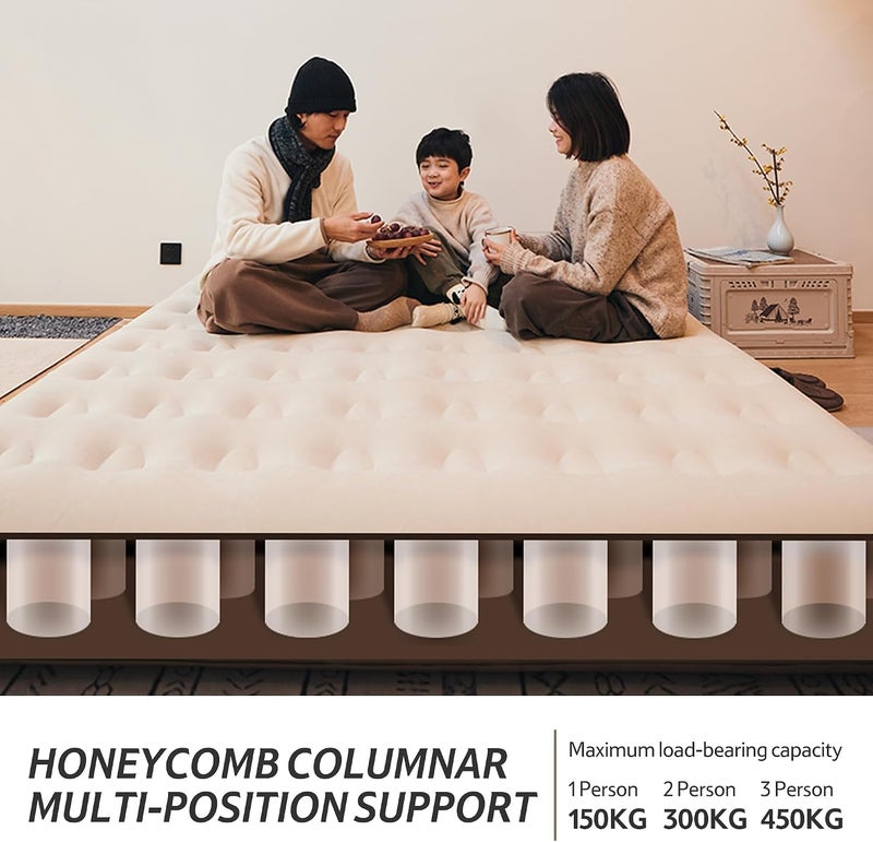 Automatic Inflatable Bed with Built in Pump, BOOM Inflatable Mattress with Flocked Top, 1Mins Camping Blow Up Mattress with Cordless Pump, Luxury Airbed for Home, Camping & Guests (200 * 150 * 25cm) - Image 3