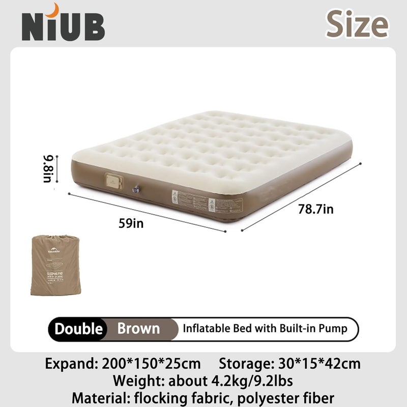 Automatic Inflatable Bed with Built in Pump, BOOM Inflatable Mattress with Flocked Top, 1Mins Camping Blow Up Mattress with Cordless Pump, Luxury Airbed for Home, Camping & Guests (200 * 150 * 25cm) - Image 2