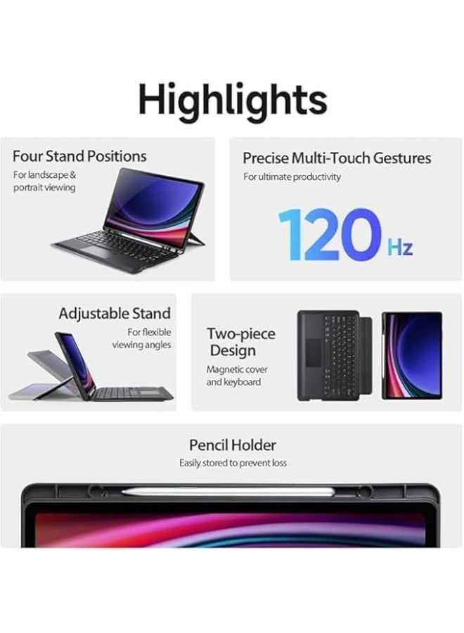 general Trackpad Keyboard Compatible with Samsung Galaxy Tab S9 FE 10.9" 2023 SM-X510 X516B Detachable Magic Keyboard Case With Pencil Holder For Tab S9 FE - Image 2