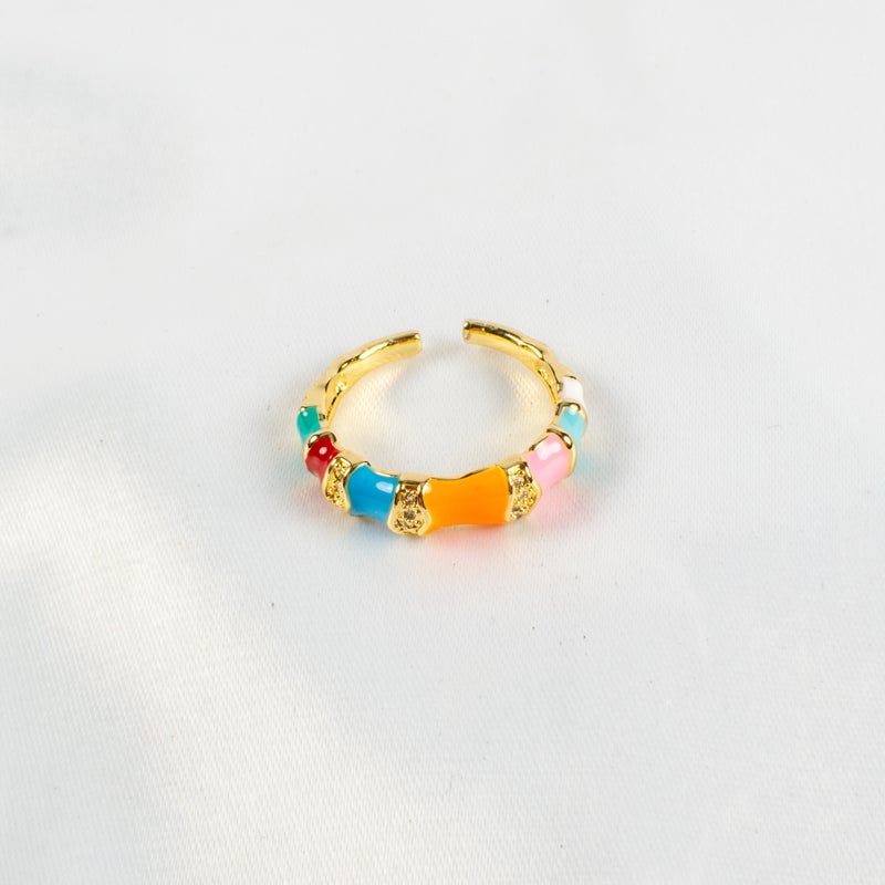 خاتم جولد بليتد بألوان متعددة فري سايز - Image 2