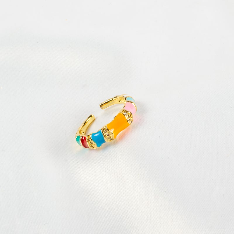 خاتم جولد بليتد بألوان متعددة فري سايز - Image 1