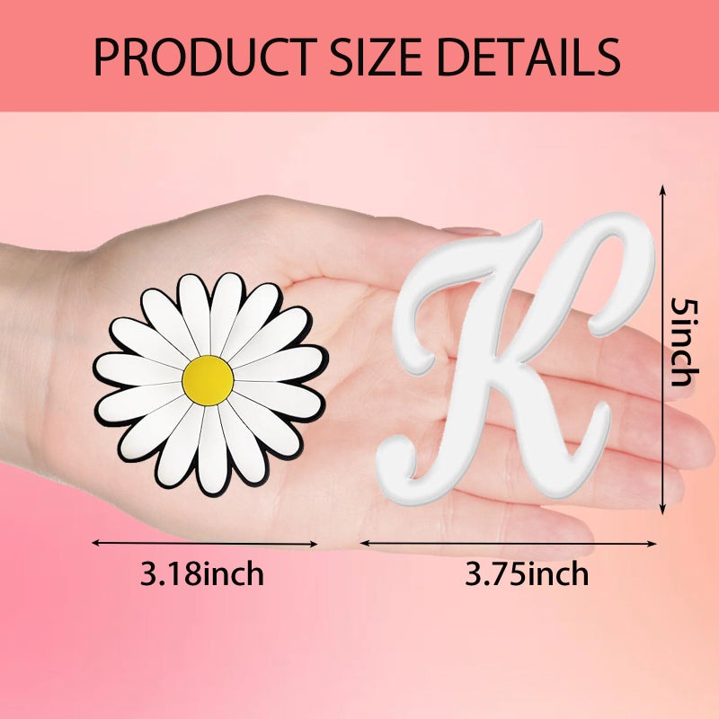 Hroatpk 2pcs Charms for Bogg Bag, Letter Charms Decorative Alphabet Lettering Accessories Insert Charms Compatible with Bogg Bag, Beach Bag, Rubber Tote Bag (Letter K+Flower) - Image 2