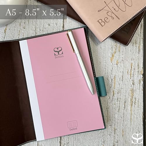 SETTINI® Dot Grid Refill Journal Notebook for Refillable Journals – Premium A5 100 gsm Sheets Dotted Notepad 8.25 x 5.5 Inches with 256 Pages and Helpful Bookmark - Image 4