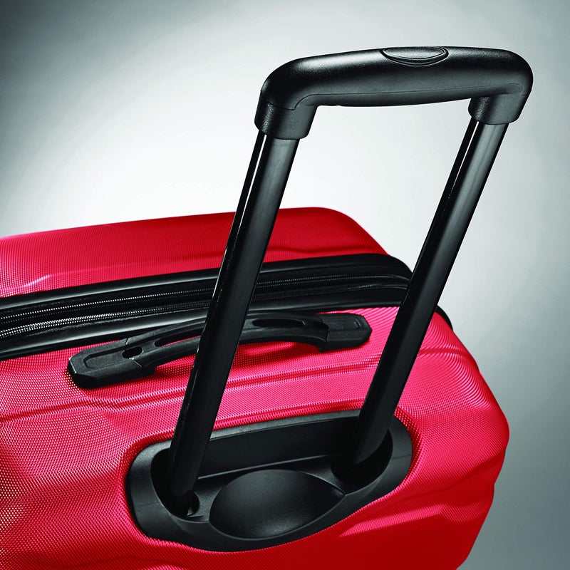 Samsonite Omni PC Hardside Expandable Luggage with Spinner Wheels, Checked-Medium 24-Inch, Red - Image 4