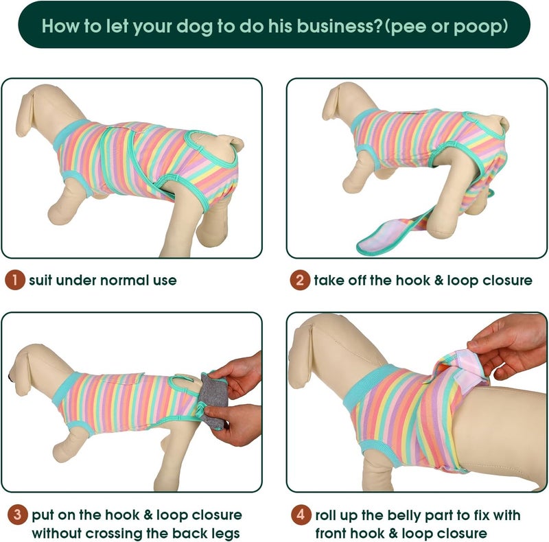 Kuoser Recovery Suit for Dogs Cats After Surgery, Professional Pet Recovery Shirt Dog Abdominal Wounds Bandages, Substitute E-Collar & Cone,Prevent Licking Dog Onesies Pet Surgery Recovery Suit - Image 4