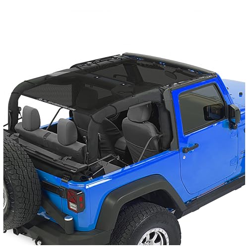 Alien Sunshade Jeep Wrangler JK Black (2007-2018) Full Length Mesh Sun Shade for JK 2 Door - Blocks UV, Jeep Gifts, Wind, Noise - Bikini Jkini Top Cover for Sport, Sport S, Sahara, Rubicon - Image 1