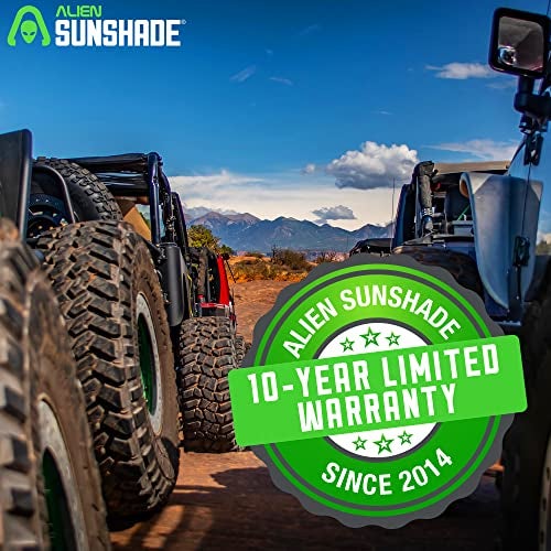 Alien Sunshade Jeep Wrangler JK Black (2007-2018) Full Length Mesh Sun Shade for JK 2 Door - Blocks UV, Jeep Gifts, Wind, Noise - Bikini Jkini Top Cover for Sport, Sport S, Sahara, Rubicon - Image 3