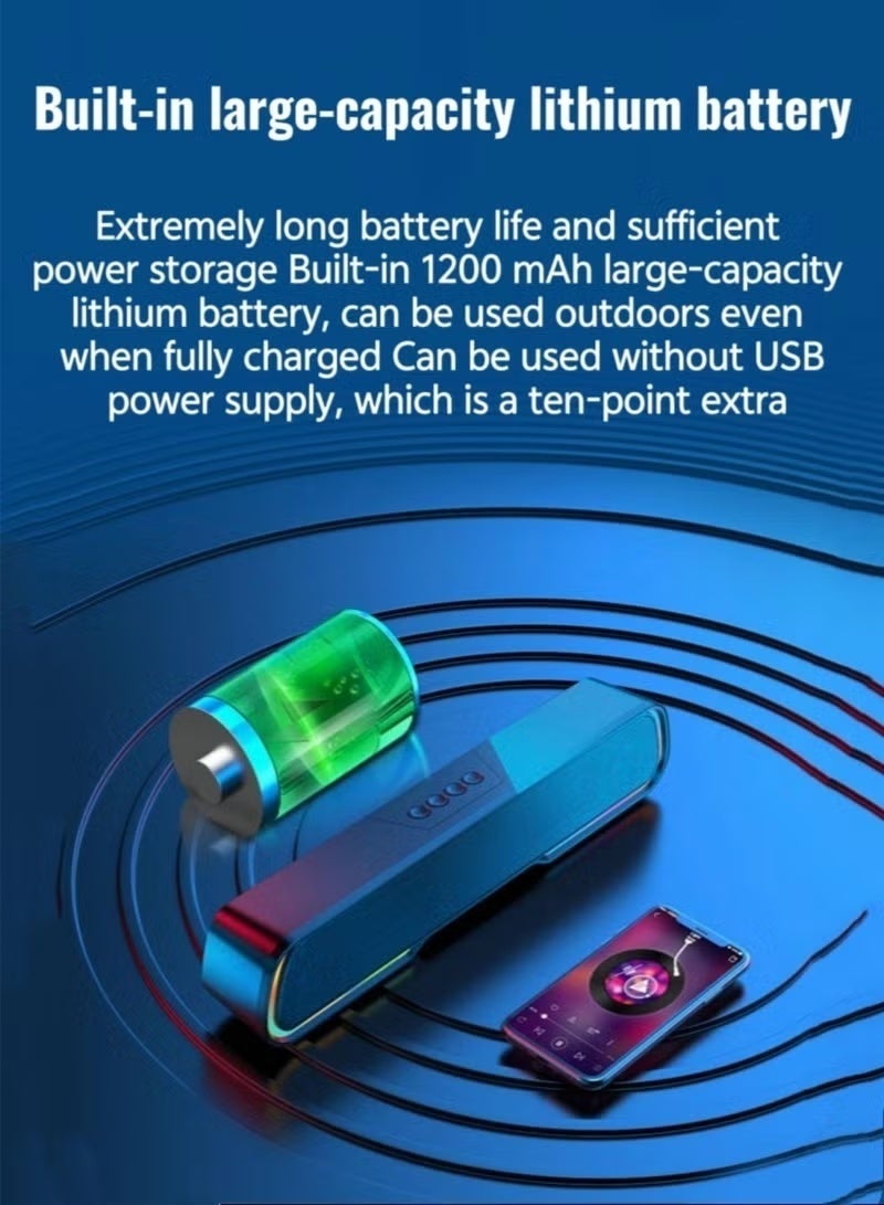 Arabest Computer Speakers Bluetooth Speakers USB Powered RGB Lighting Bluetooth 5.0 And 3.5mm Aux Computer Gaming Speakers for Desktop/Laptop/PC/Mobile Phone - Image 3