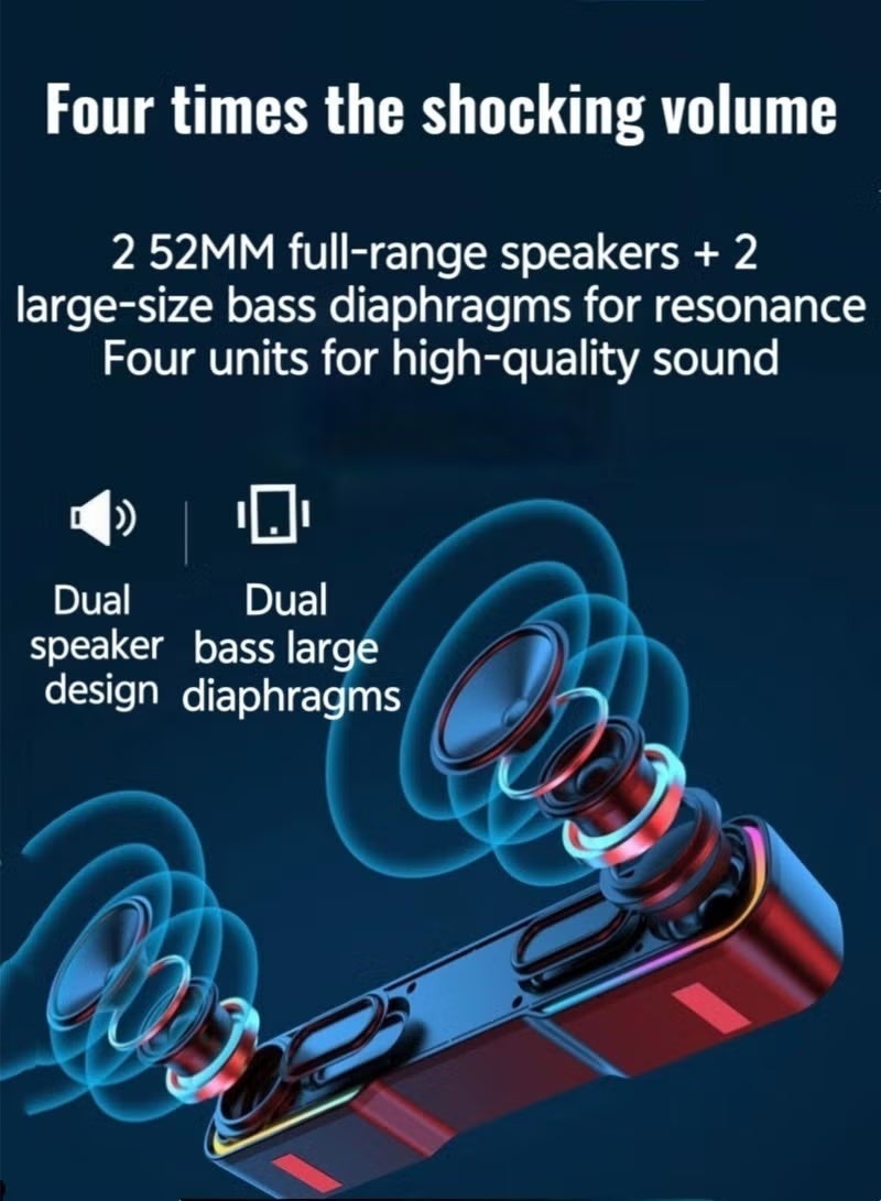 Arabest Computer Speakers Bluetooth Speakers USB Powered RGB Lighting Bluetooth 5.0 And 3.5mm Aux Computer Gaming Speakers for Desktop/Laptop/PC/Mobile Phone - Image 2
