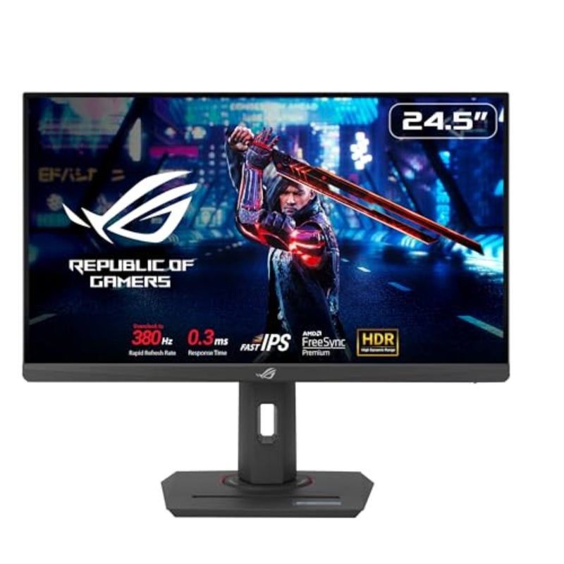 ROG Strix XG259QNS eSports Gaming Monitor: 25 inch 24.5 inch viewable FHD (1920 x 1080), 380 Hz (OC), Fast IPS, 1 ms GTG (0.3 ms minimum), HDR, DisplayWidget Center - Black - Image 1