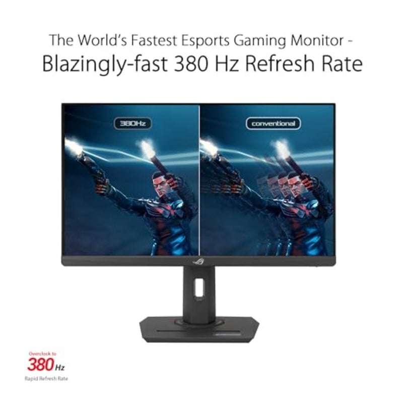 ROG Strix XG259QNS eSports Gaming Monitor: 25 inch 24.5 inch viewable FHD (1920 x 1080), 380 Hz (OC), Fast IPS, 1 ms GTG (0.3 ms minimum), HDR, DisplayWidget Center - Black - Image 3
