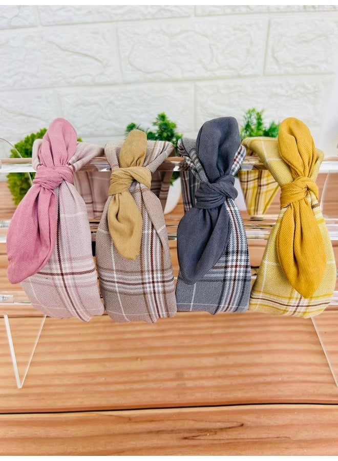 Radhya Accessories Korean Handmade Soft Padded Stretchable Adjustable Knot Hairband for Women Fancy Party Wedding Rabbit Hairband Headband Hair Accessories For Women & Girls (1 pc) (grey, 1 pc) - Image 3