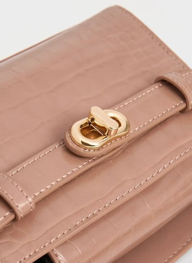 Charles & Keith Metal Buckle Strap Tote Shoulder Bag - Image 2