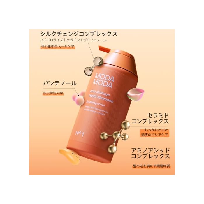 MODA MODA Zero Damage Hair Repair Shampoo for Strengthening | Clarifying for Build Up w/Ceramides, Panthenol & Polyphenol | Purifying No Sulfates No Parabens 17.63oz - Image 2