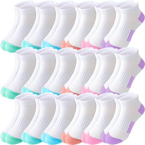 Bemeol Girls Socks 18 Pairs Ankle Socks for Girls Soft Athletic Low Cut Sock(7-10 Years) - Image 1