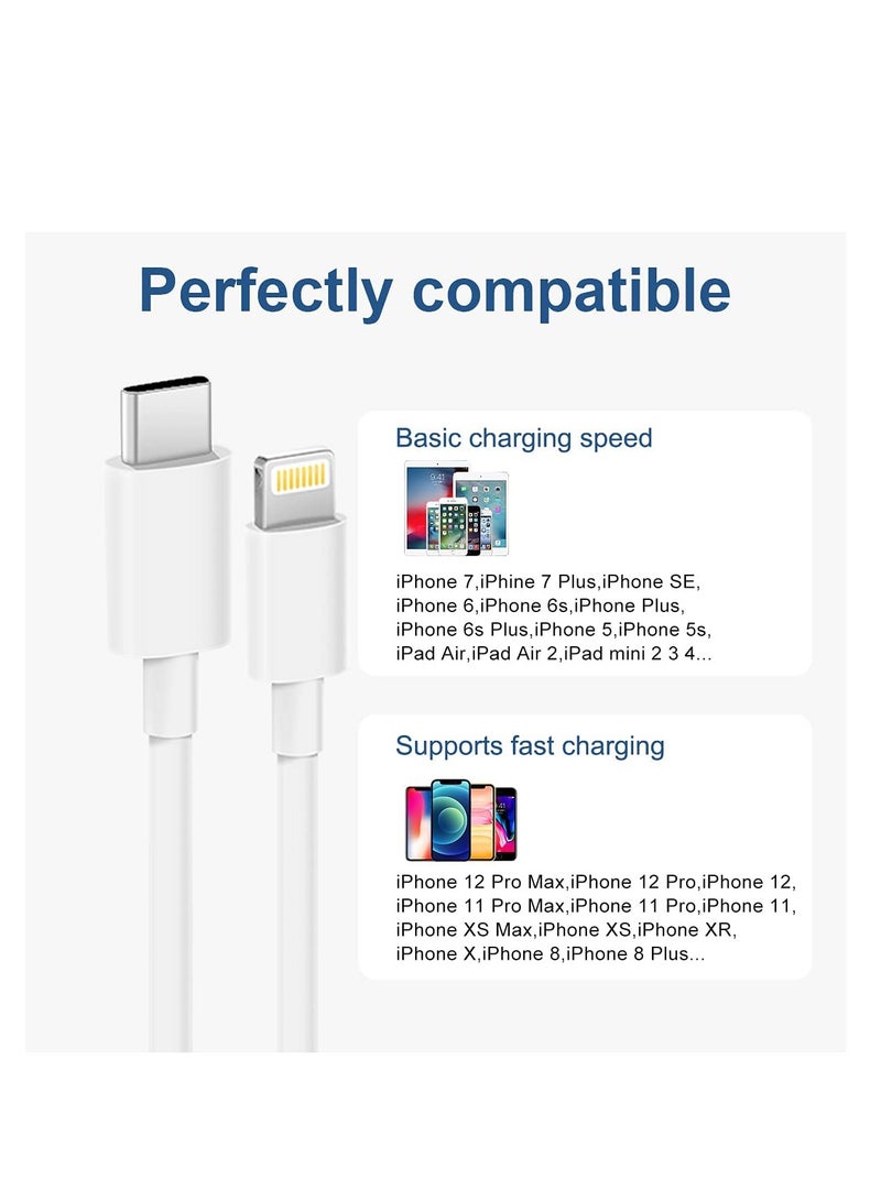 2-Pack Orignal USB-C to Lightning Cable Fast Charging Compatible with iPhone14/14 Plus/14 Pro/14 Pro Max/13/13pro/12/12 Pro/12 Pro Max/11/iPad - Image 2