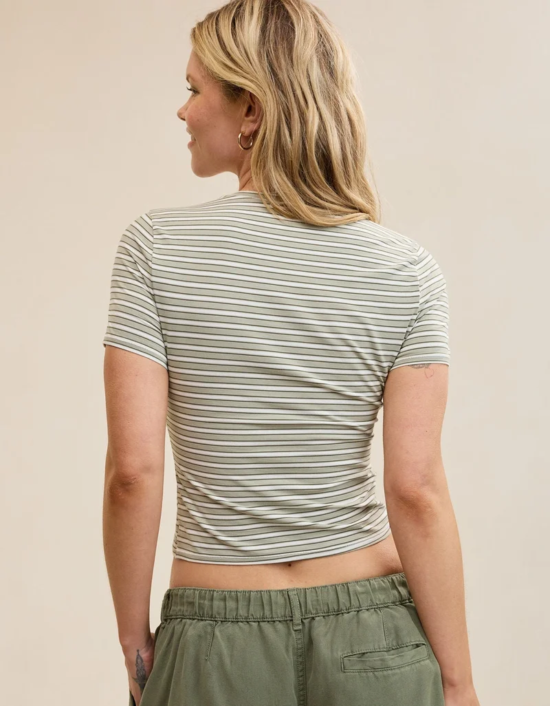 Aerie  SMOOTHEZ Cotton Blend BESTEES Short Sleeve Crew T-Shirt for Women | Best Price UAE