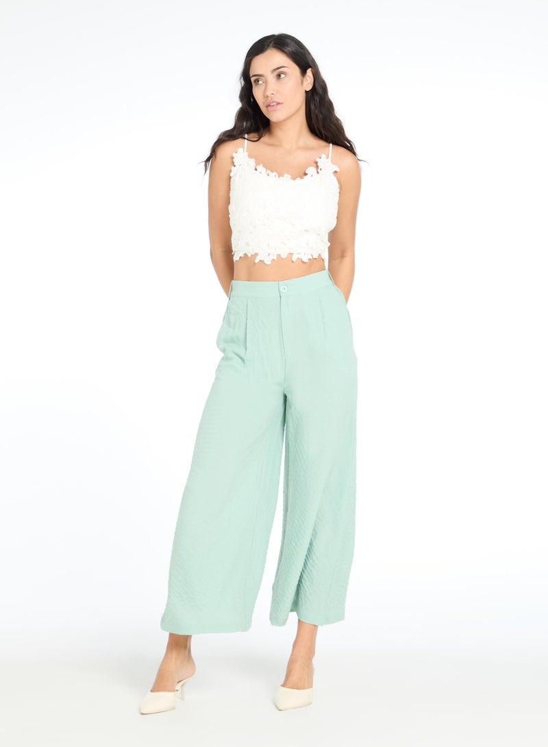 The Label Life White Floral Lace Smocked Cami - Image 1