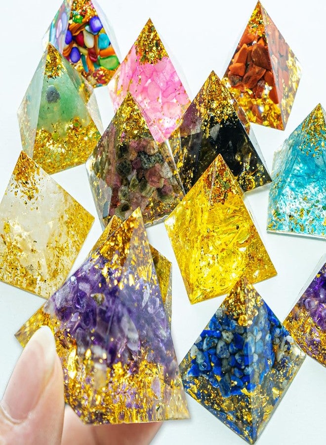 AierCrystal 1.18inch Mini Natural Crystal Pyramid Energy Generator Quartz Amethyst Reiki Healing Crystal Chakra Resin Pyramid Meditation Tool Home Decor (12PCS) - Image 3